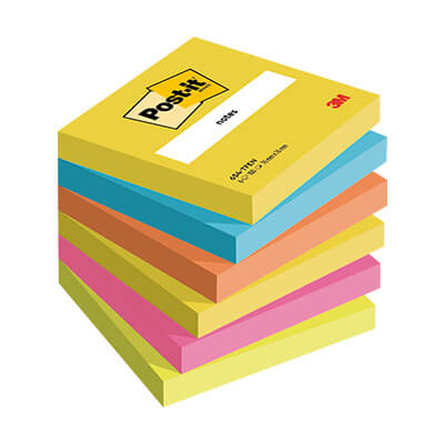 Pack 6 POST-IT® 654 Gama energía 76x76