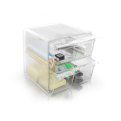 Organizador Archivo 2000 4 cajones mini transparen