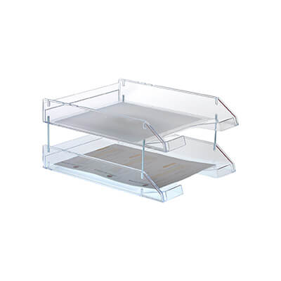 Safata sobretaula transparent apilable fons llis