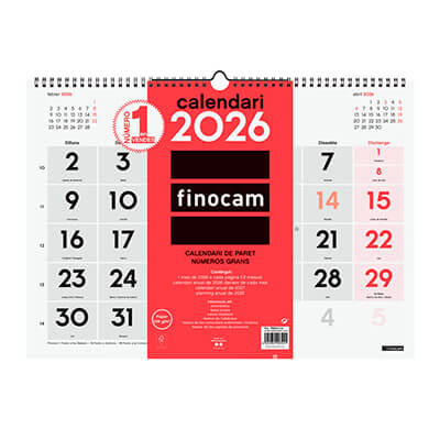 Calendario pared Cat números grandes 430x310x5mm