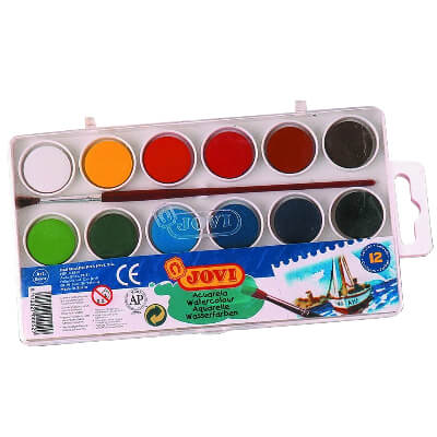 Acuarelas Jovi 22ml colores surtidos 12 pastillas