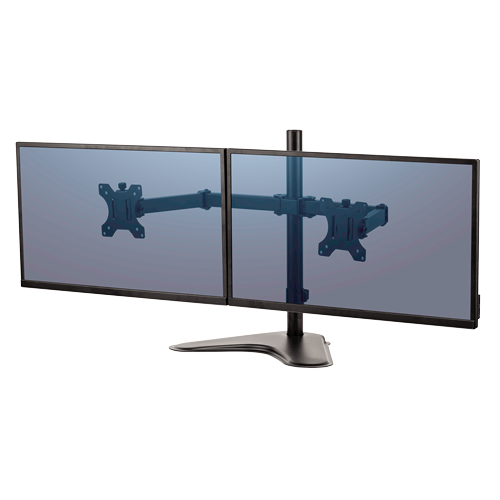Soporte con peana para monitor doble en horizontal