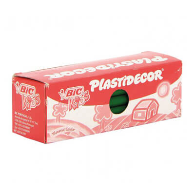Caixa 25 plastidecors verd fosc Bic Kids