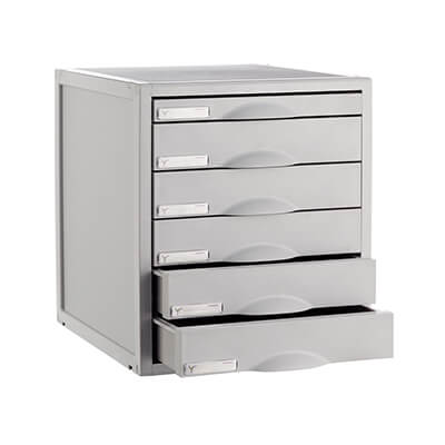 Archivo modular sostenible 6 cajones color gris
