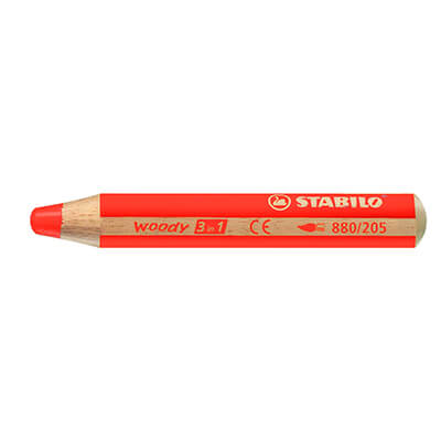 Lápiz Stabilo Woody 3 en 1 rojo
