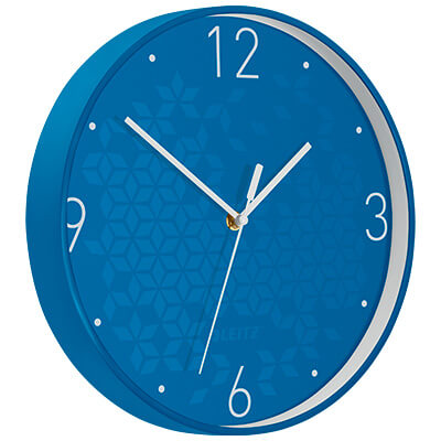 Reloj de pared silencioso Leitz WOW azul Ø29