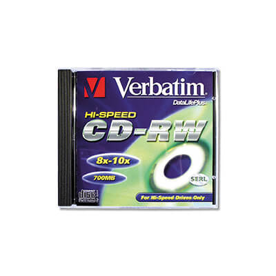CD-RW Verbatim 700MB datalifeplus hispeed (pack10)