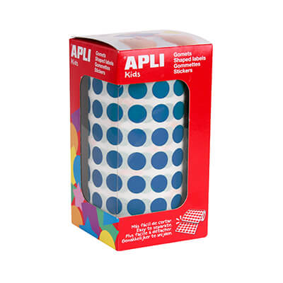 Rollo de gomets adhesivos 10.5mm azules