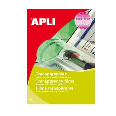 Caixa 100 transparencies A4 fotocop. banda lateral