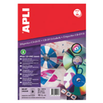 Paquete etiquetas cd/dvd 117mm transparentes