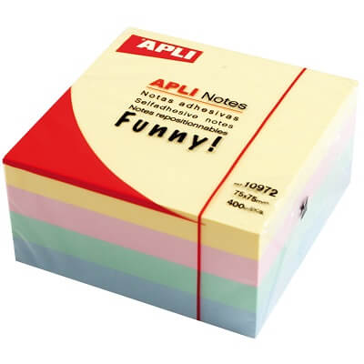 Cub notes adhesives 75x75 tons pastel 400 fulls