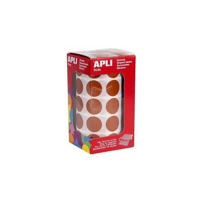 Rotlle de gomets 20mm color marró