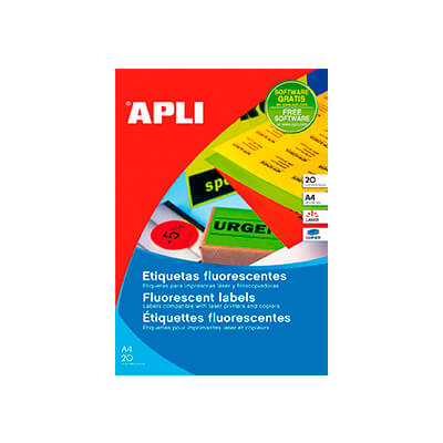 Etiquetes adhesives Apli 99,1x67,7mm verd flúor