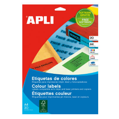 Etiquetes adhesives Apli 105x148mm color blau