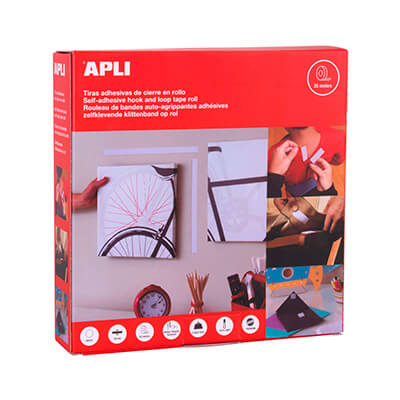 Cinta ganxo /velcro/ bucle blanca Apli 20mm x 25m