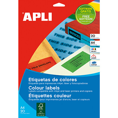 Etiquetes adhesives A4 color blau 210x297mm