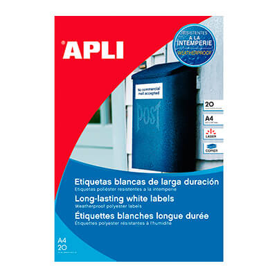 Etiqueta blanca intemperie 199.6x143.5mm 20 hojas