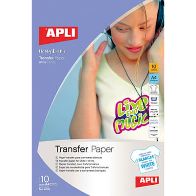 Blister papel A4 transfer camisetas blancas 10h