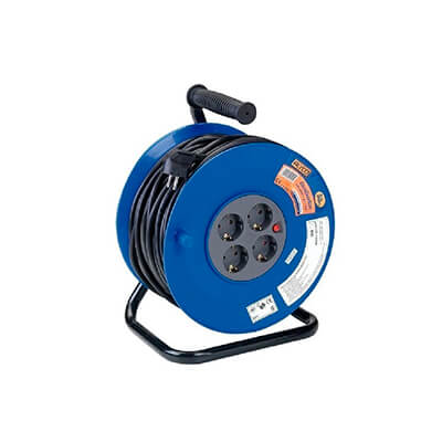 Enrollacables extensible 25m 4 tomas