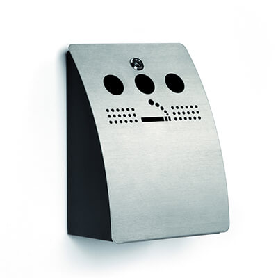 Cenicero exterior de pared con cerradura seguridad