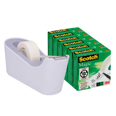 Dispensador cinta adhesiva + 6 rollos Scoch Magic
