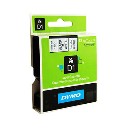 Cinta Dymo D1 12mm negr/blanco