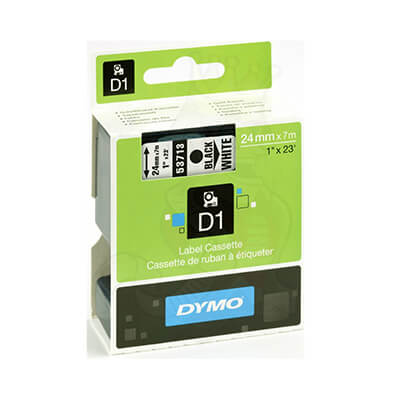 Cinta Dymo D1 24mm negre/blanc