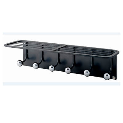 Percha pared 6 bolas negra