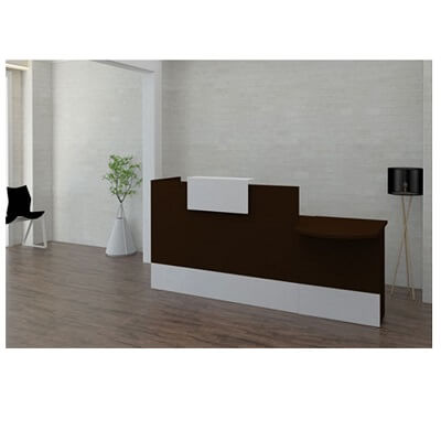 Mostrador wengué sòcol i taulell blanc 160x60