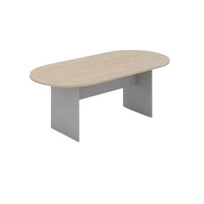 Mesa de reuniones T3 ovalada plata/haya 250x120