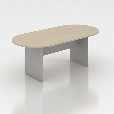 Mesa de reuniones T3 ovalada plata/haya 200x120