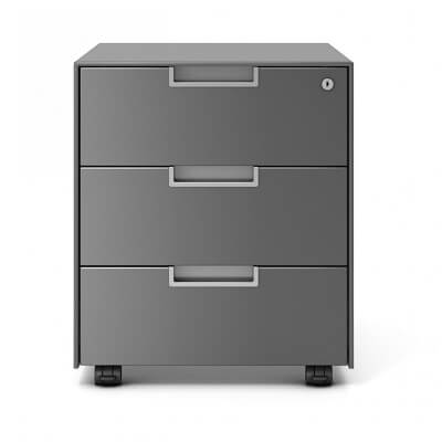 Cajonera metálica con ruedas 3 cajones aluminio