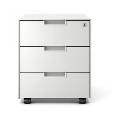 Calaixera metàl·lica amb rodes 3 calaixos blanca