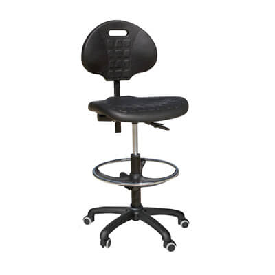 Taburet DACTILUS alt amb aro i rodes