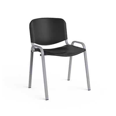 Silla MARCO conferencia PP negro y tubo gris