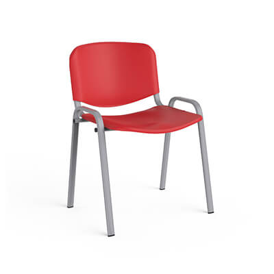 Silla MARCO conferencia PP rojo y tubo gris