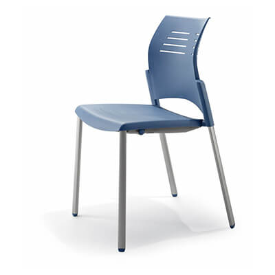 Cadira SPACIO estructura aluminitzada color blau