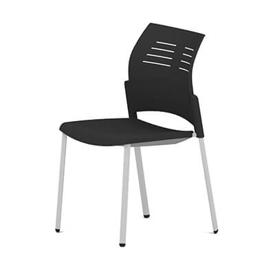 Silla SPACIO PP estructura aluminizada color negro