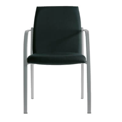 Silla GESS fija 4 patas tapizada estructura plata