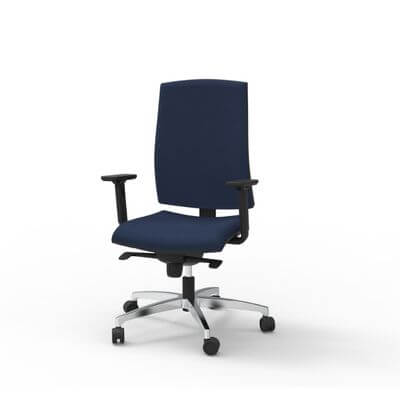 Silla Operativa CLICK tapizada con brazos azul