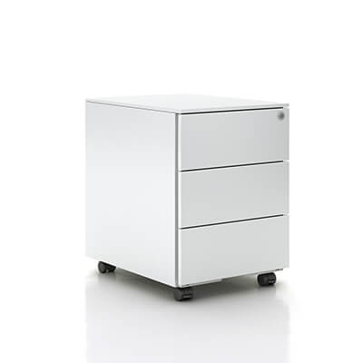 Calaixera metàl.lica color blanc amb rodes 3 clx