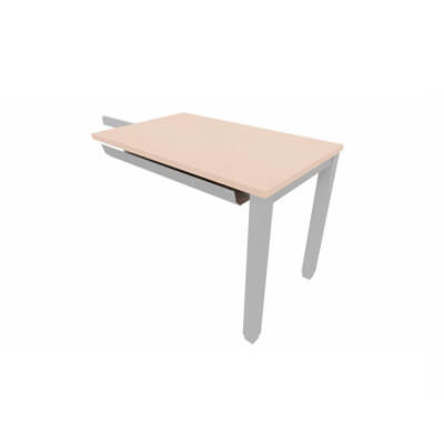 Ala mesa TEMPO electrificada plata/haya 80x60