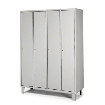 Taquilla metàl·lica Monobloc 4 portes horitz gris