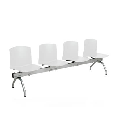 Bancada 4 plazas SQUARE POLIPROPILENO color blanco