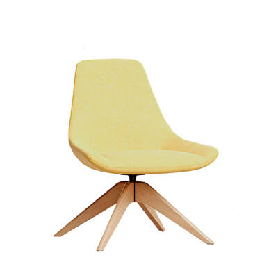 Butaca WAIT XS color marfil con pies de madera