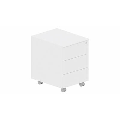 Calaixera metàlica amb rodes de 3 calaixos blanca