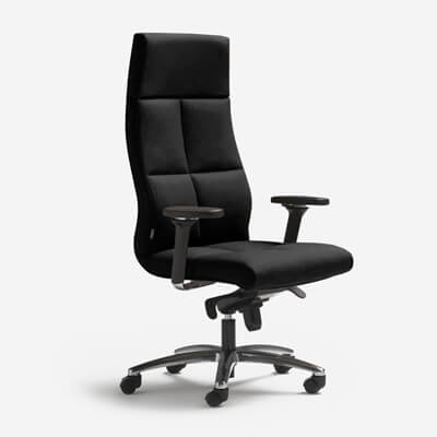 Sillón Tapizado Piel Vacuno Boss Negro