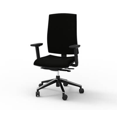 Silla Operativa CLICK tapizada con brazos negra