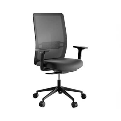 Cadira EVOS BLACK ergonomica amb braços i trasla