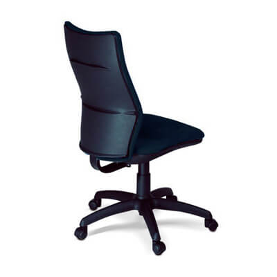 Cadira VELA sense braços, tapissada i base negra